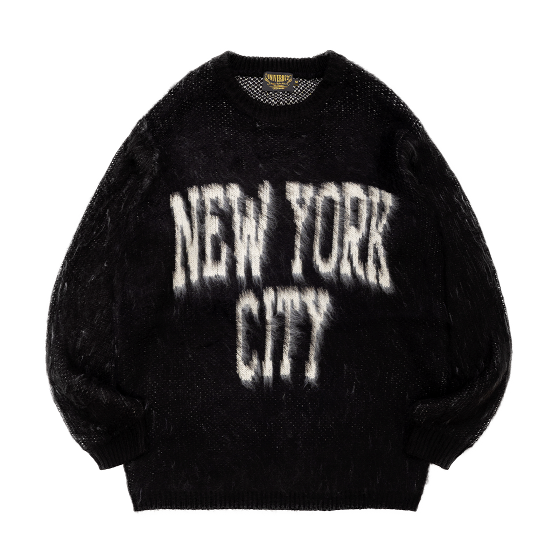22349BK Houston Japan UNIVERD72 Mohair Touch College Sweater NY Black 22349