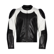 Undermycar 25FW Battle Circuit Leather Rider Jacket Monochrome