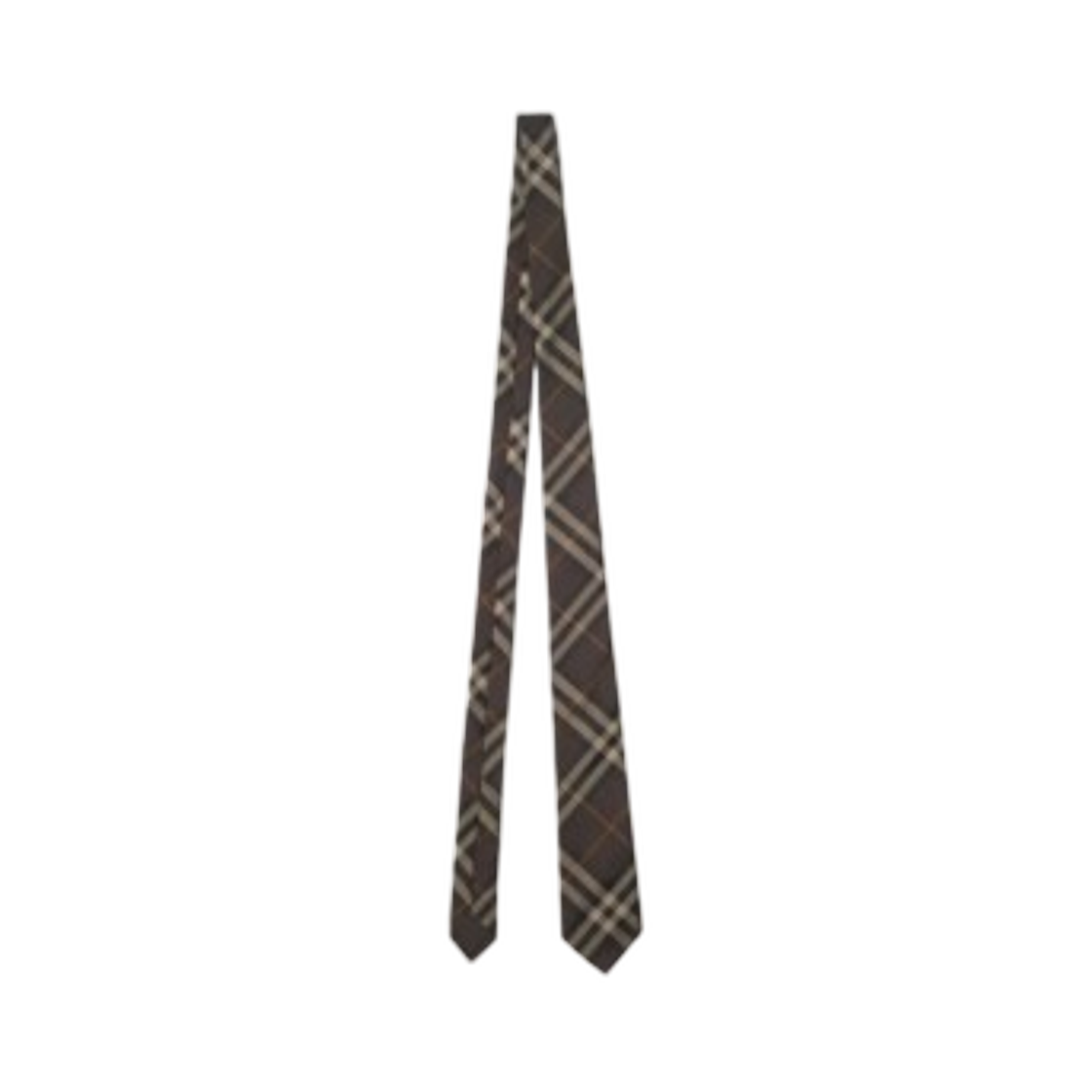 81161941 Burberry Check Silk Tie Truffle Brown