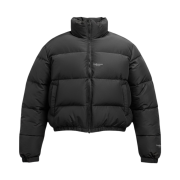 Undermycar Mu.15 Anti Fxxking Logo Play Triple Logo Crop Padding Jacket Black