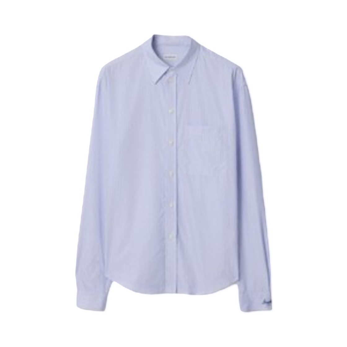 81219931 Burberry Regular Fit Striped Cotton Poplin Shirt Rain White Brilliant Blue