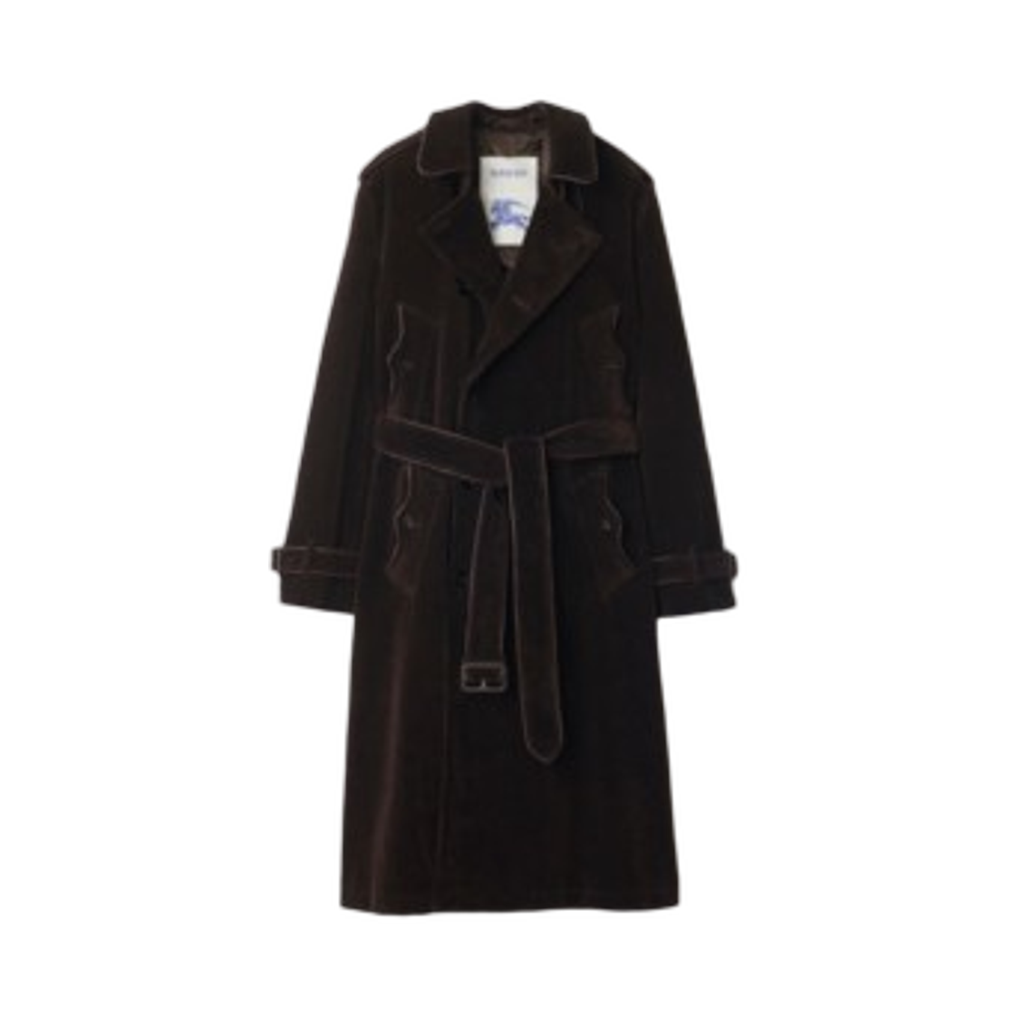 버버리 롱 코듀로이 트렌치 코트 클로브 브라운