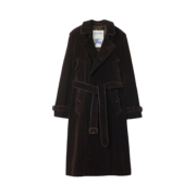 Burberry Long Corduroy Trench Coat Clove Brown