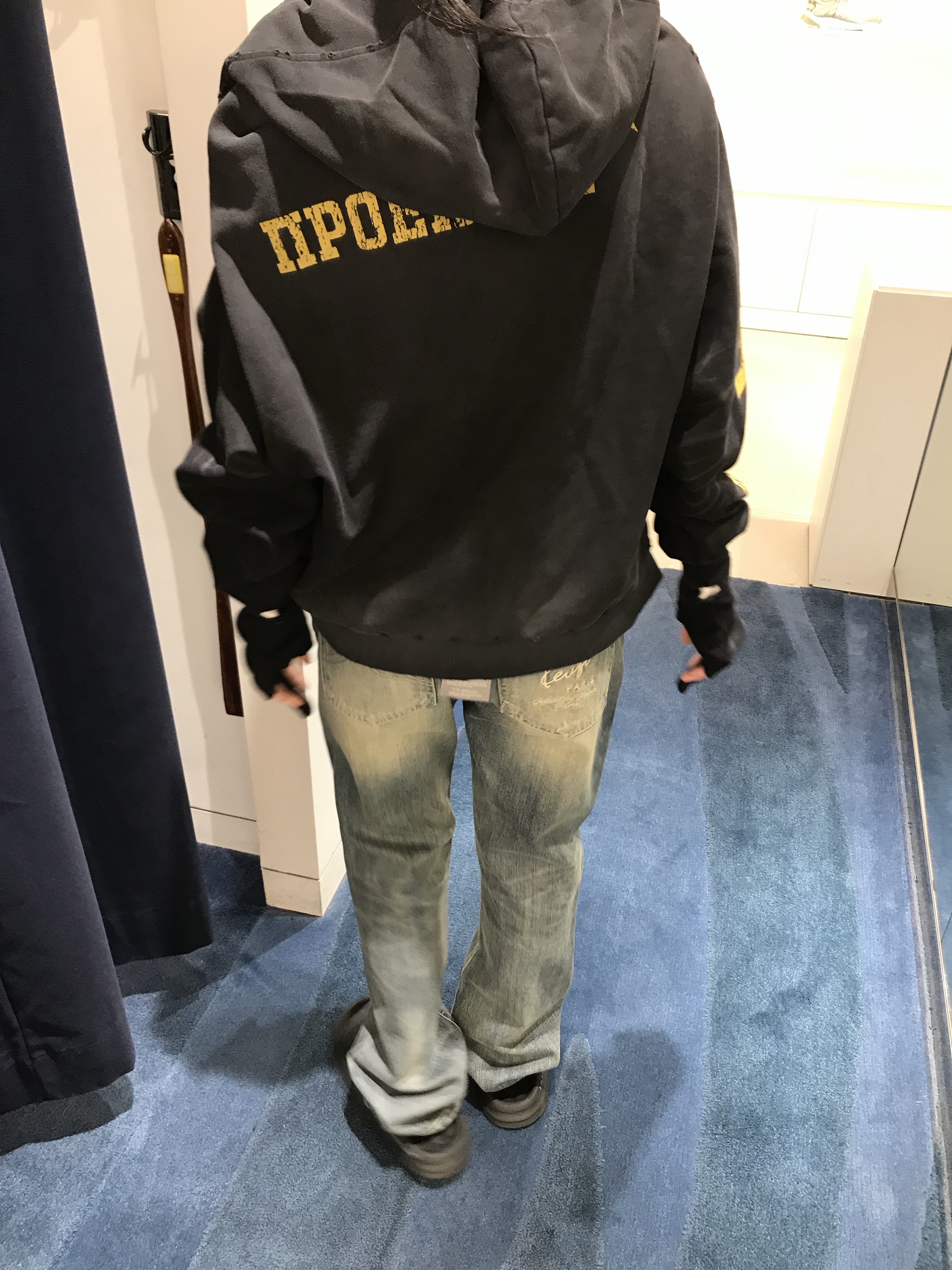 Project G/R Zygon Zip Hoodie Washed Black 착용 스타일 - 1