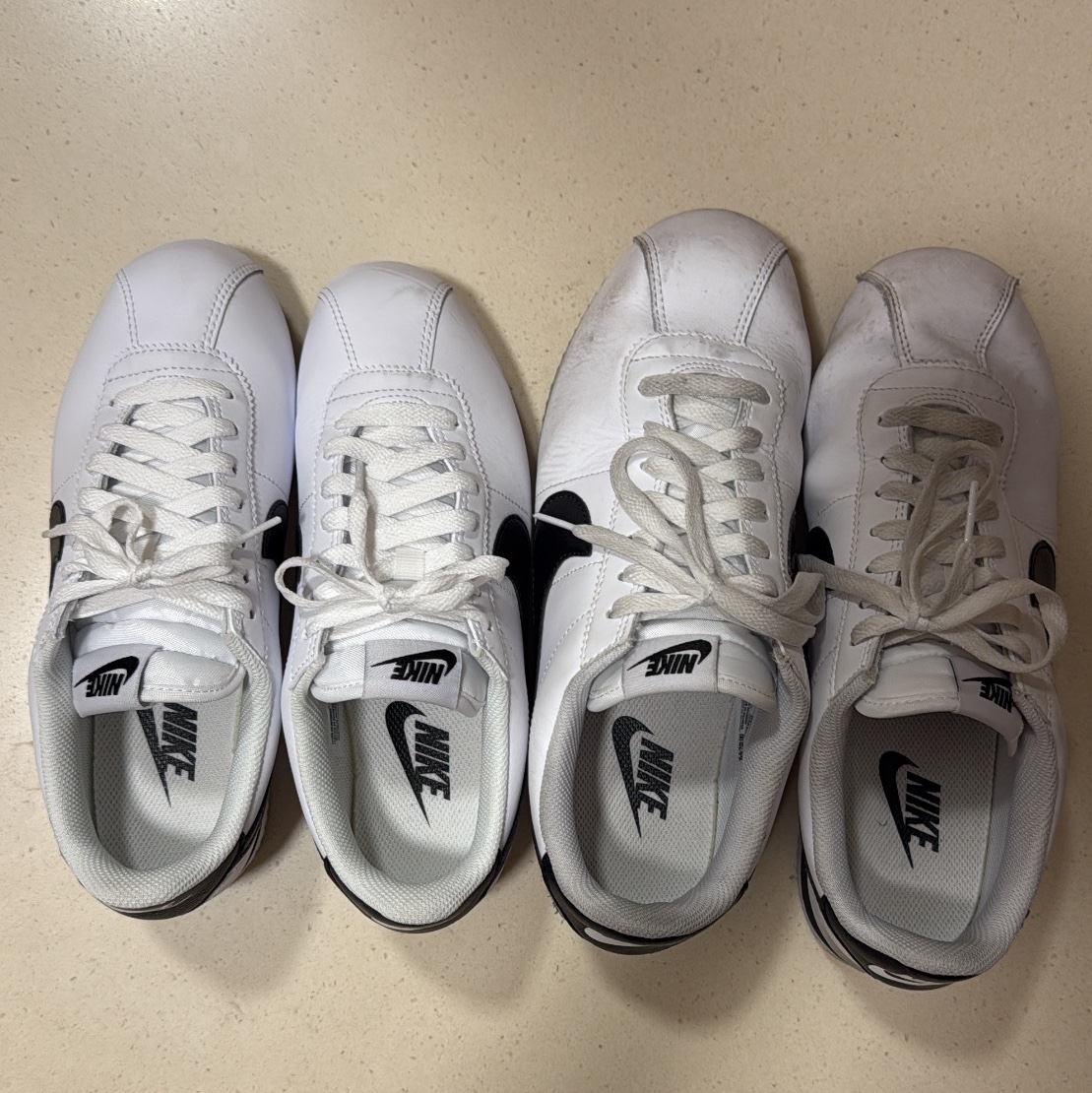 (W) Nike Cortez Leather White Black, Nike Cortez White Black 착용 스타일