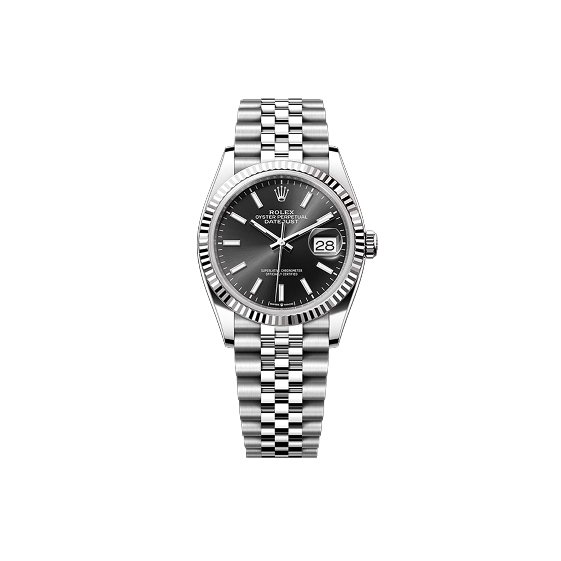 ITIO93I5OG8D Rolex Datejust 36 - 126234 Black Bar Jubilee No. 6798