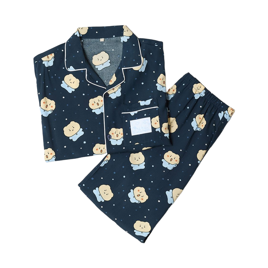 SPPPF49U03 Spao x Manggom Long Sleeve Pajama Set Navy