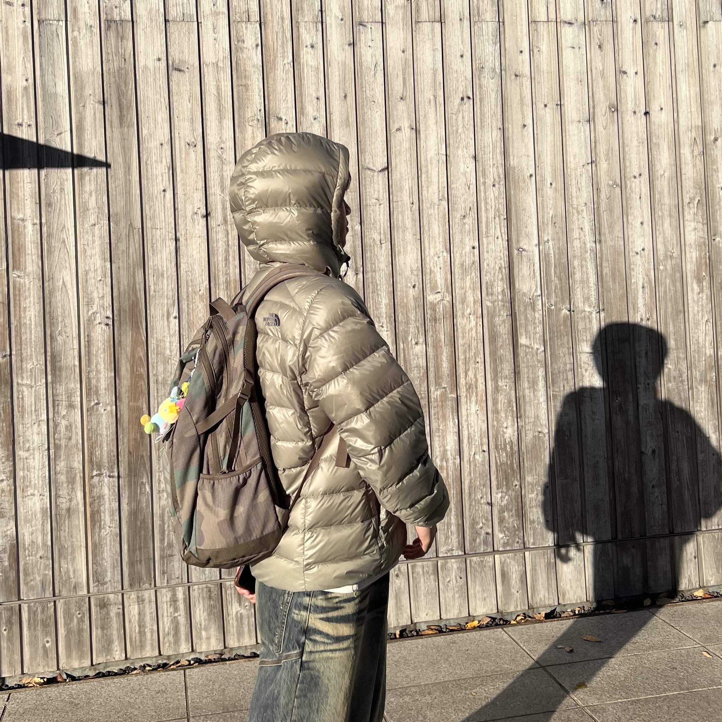 The North Face Matier RDS Down Hoodie Light Khaki - 25FW, The North Face Matier EX RDS Down Hoodie Black 착용 스타일 - 4