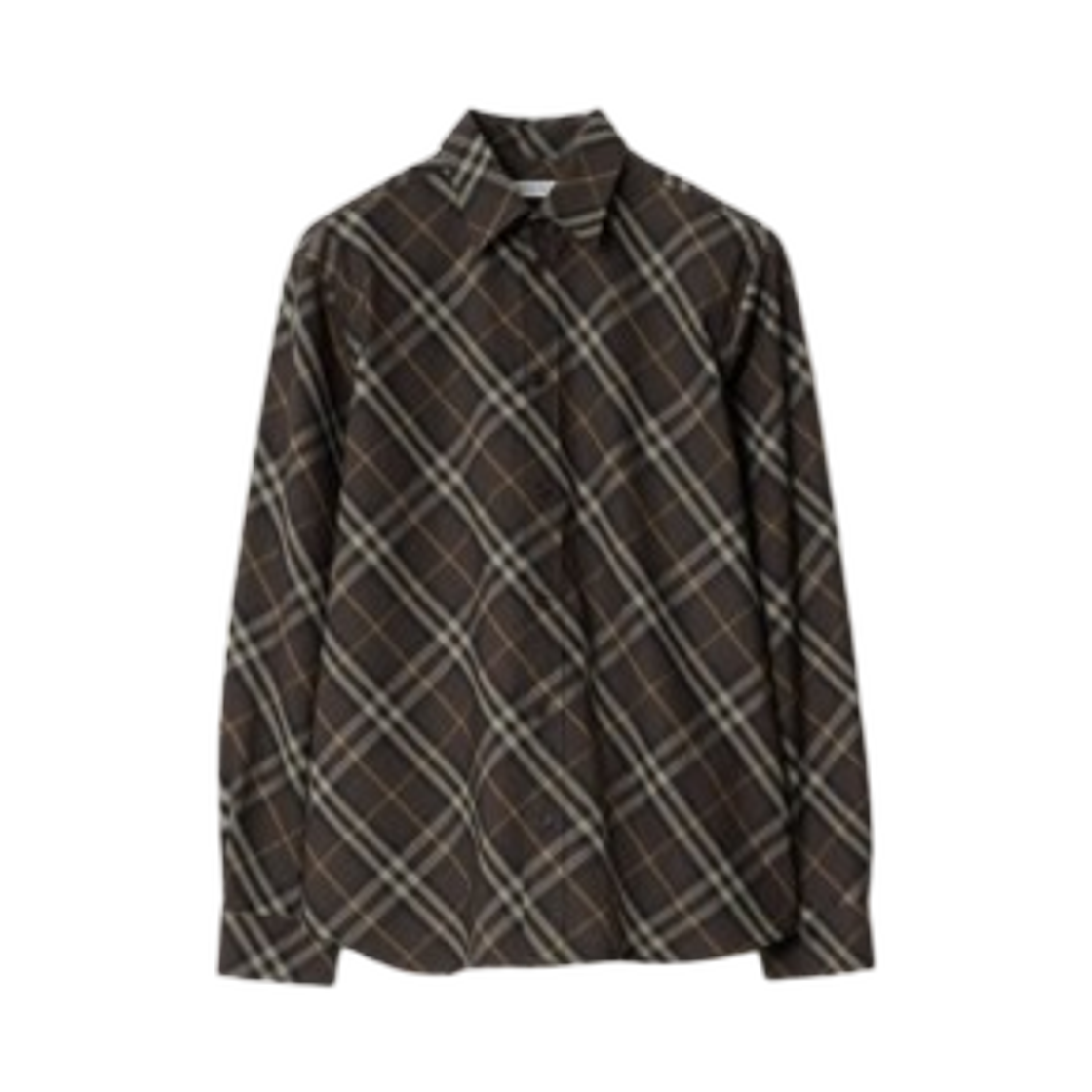 버버리 릴렉스드 핏 체크 코튼 셔츠 트러플 브라운(Burberry Relaxed Fit Check Cotton Shirt Truffle Brown) - 1