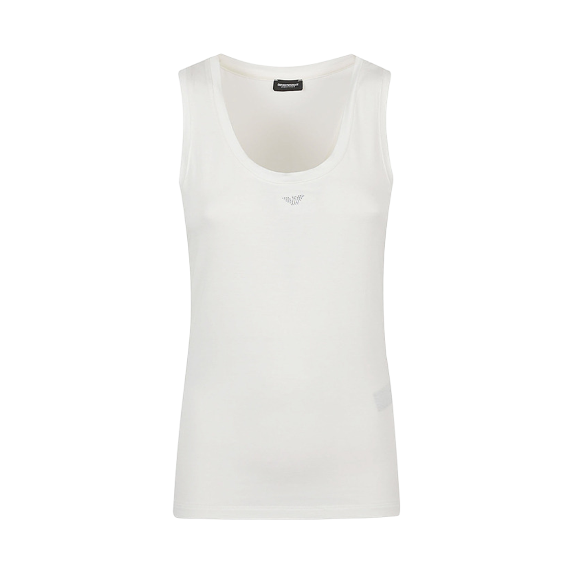 (W) 엠포리오 아르마니 로고 디테일 탱크 탑 화이트((W) Emporio Armani Logo Detail Tank Top White) - 1