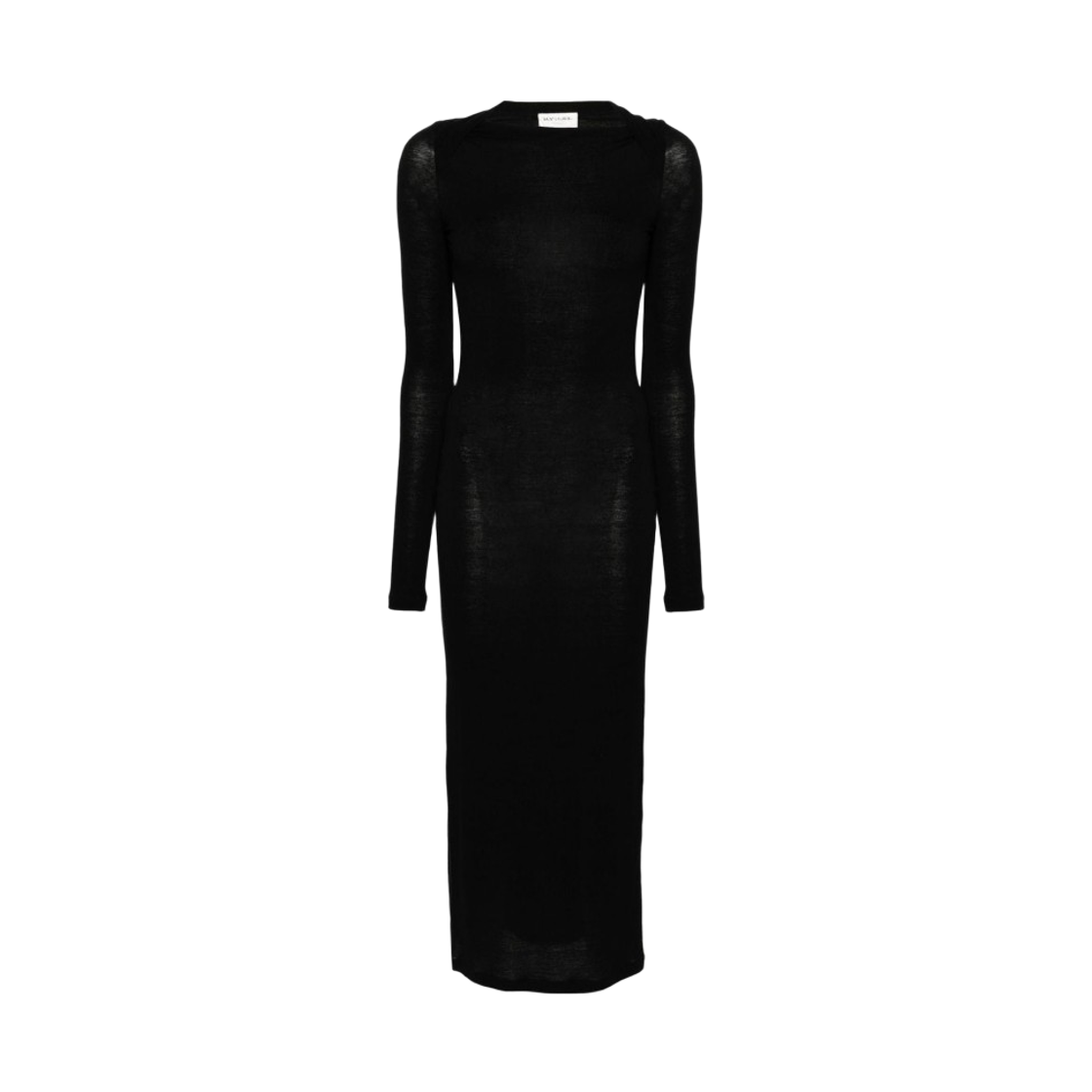 775362-Y37NW-1000 (W) Saint Laurent Wool Blending Long Pencil Dress Black