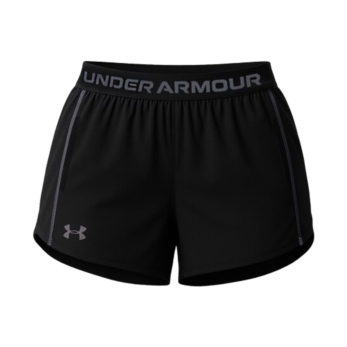 (W) 언더아머 UA 테크 플레이 업 쇼츠 블랙 캐슬락((W) Under Armour UA Tech Play Up Shorts Black Castlerock)