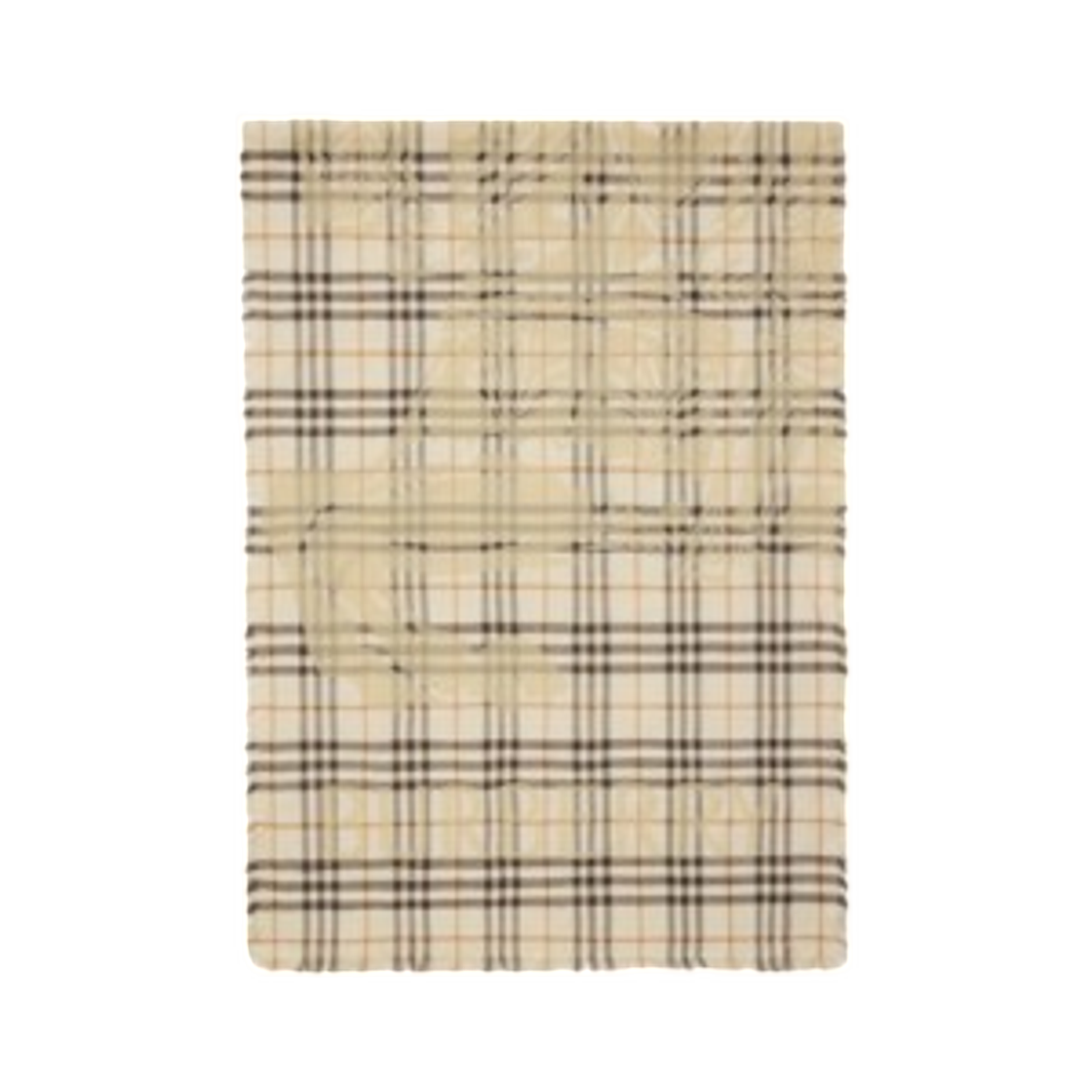 81179041 Burberry Wide EKD Check Wool Silk Muffler Pebble White