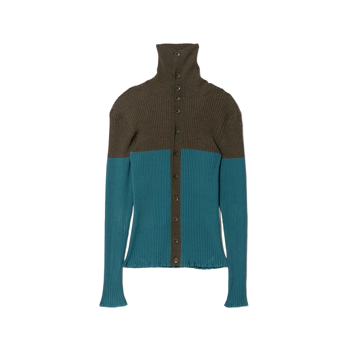 뷰티풀피플 우먼 더블 프론트 울 립 니트 가디건 블루 - 25FW(Beautiful People Women Double Front Wool Rib Knitted Cardigan Blue - 25FW)