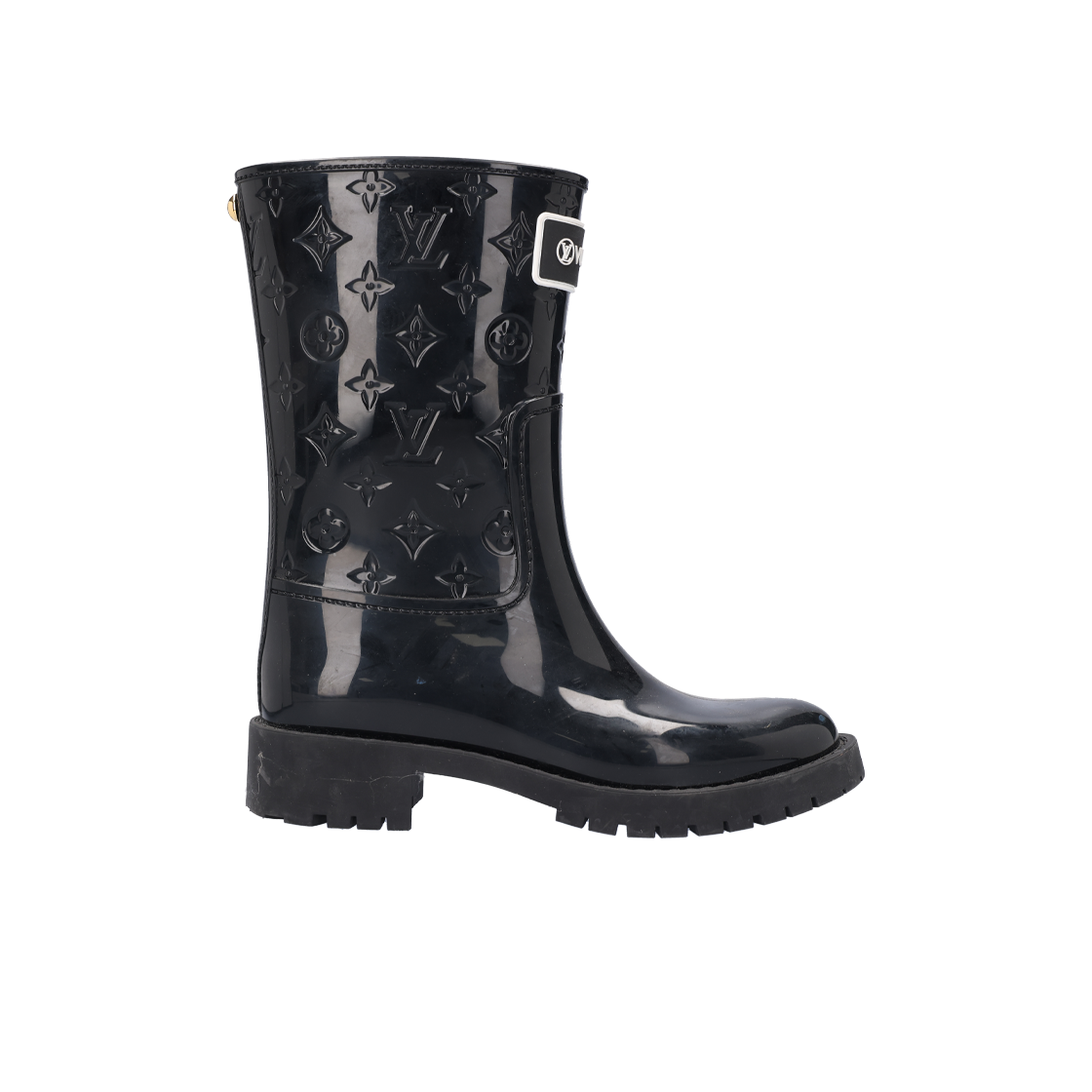 ITAWP2D2OH2C Louis Vuitton Drop Flat Half Rain Boots Black 36