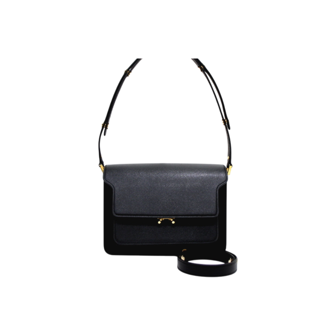 ITGLH428SW82 Marni SBMPN09NO1 Black Saffiano Leather Trunk Shoulder Bag