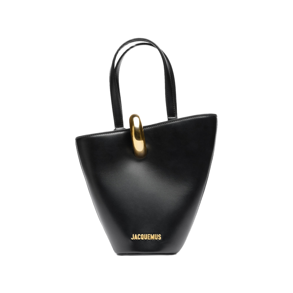 BAW00389AC0-1C01-990 Jacquemus La Casa Small Bambola Asymmetric Mini Bucket Bag Black