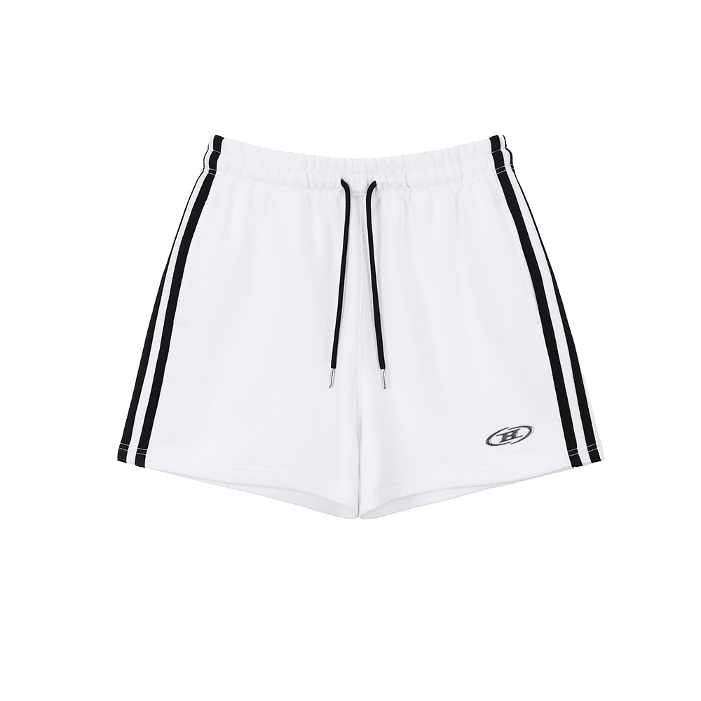 BG3WSP175WH BORN TO WIN W Chrome B Track Line Shorts White