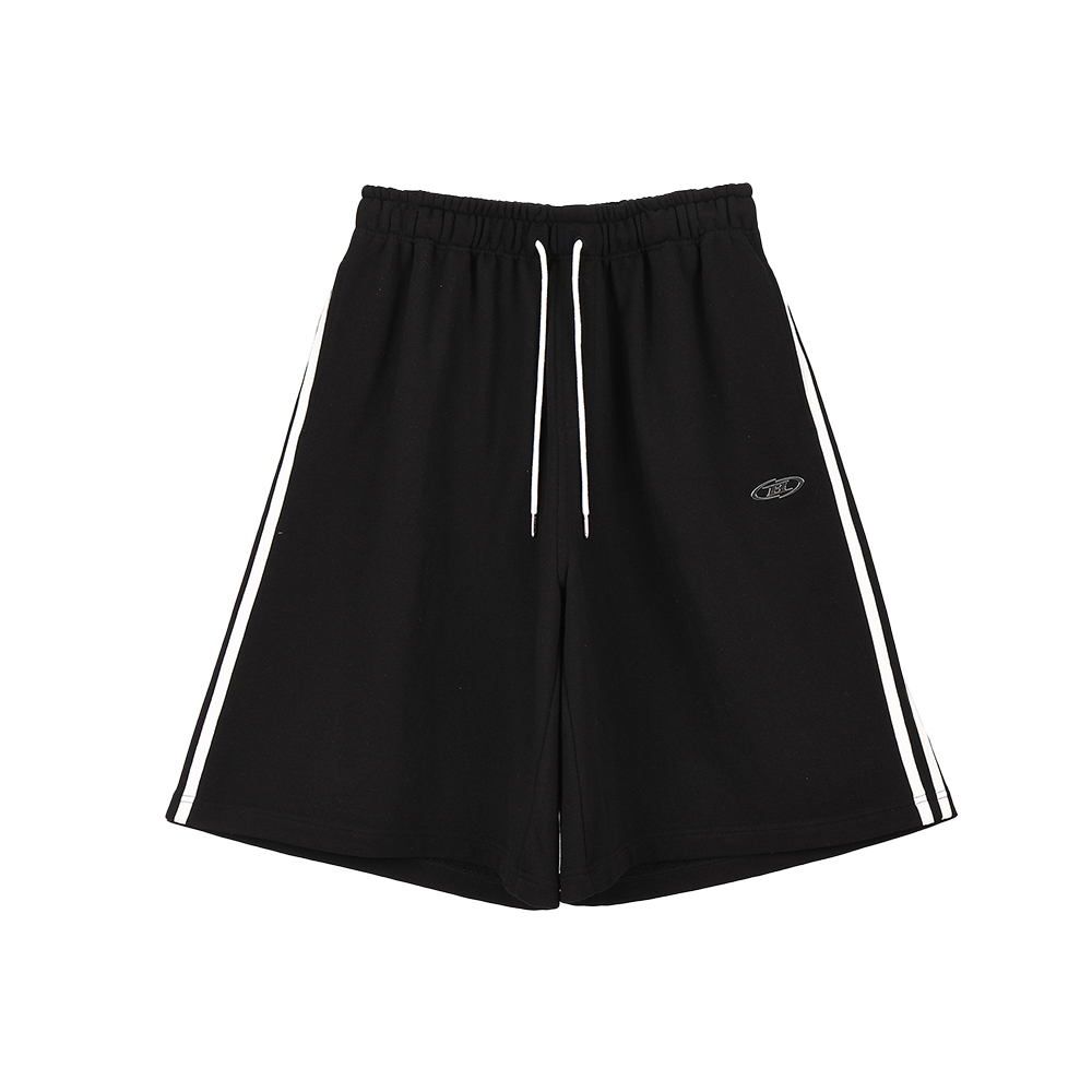 본투윈 크롬 B 트랙라인 버뮤다 팬츠 블랙(BORN TO WIN Chrome B Track Line Bermuda Pants Black)