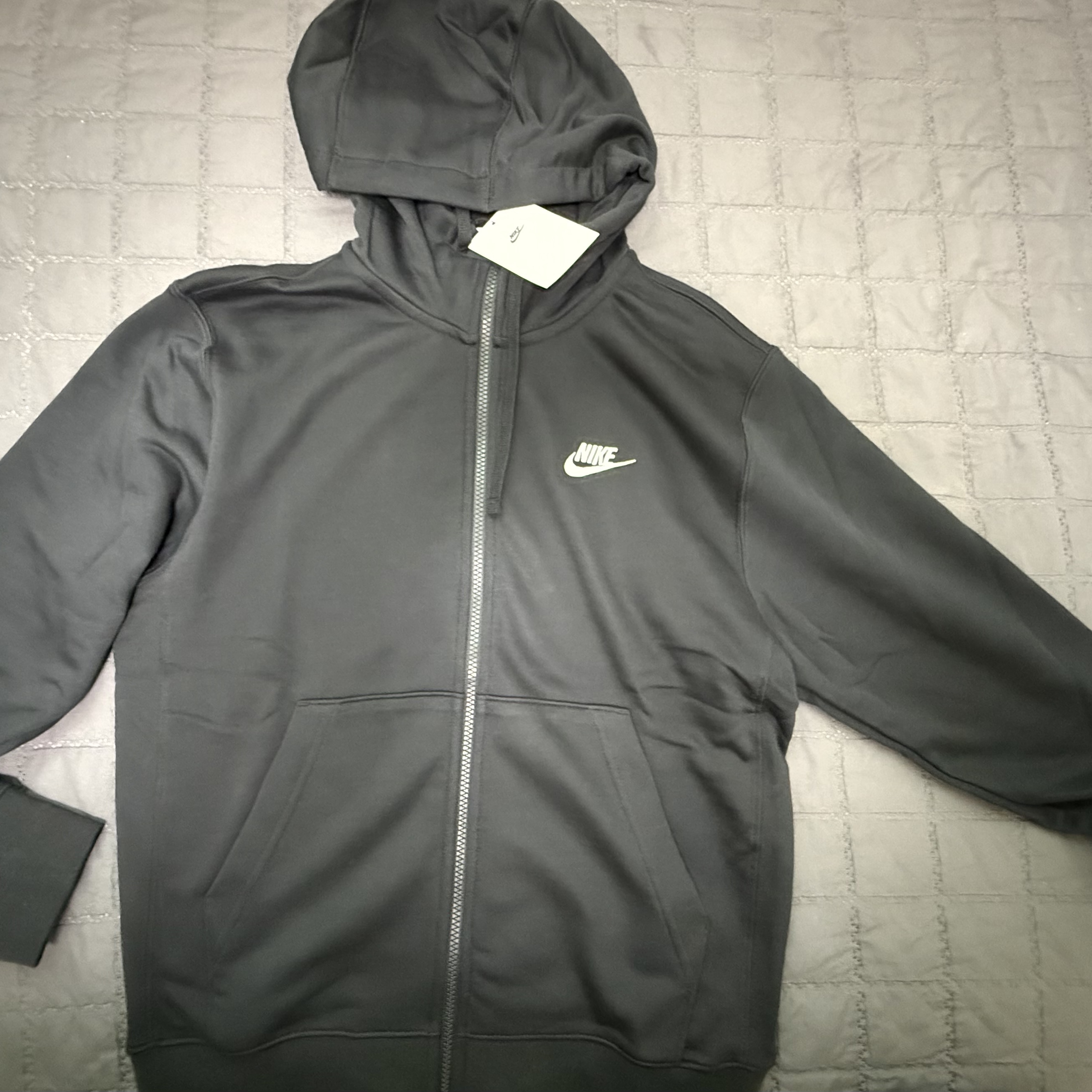 Nike NSW Club Full Zip Hoodie Black - Asia 착용 스타일