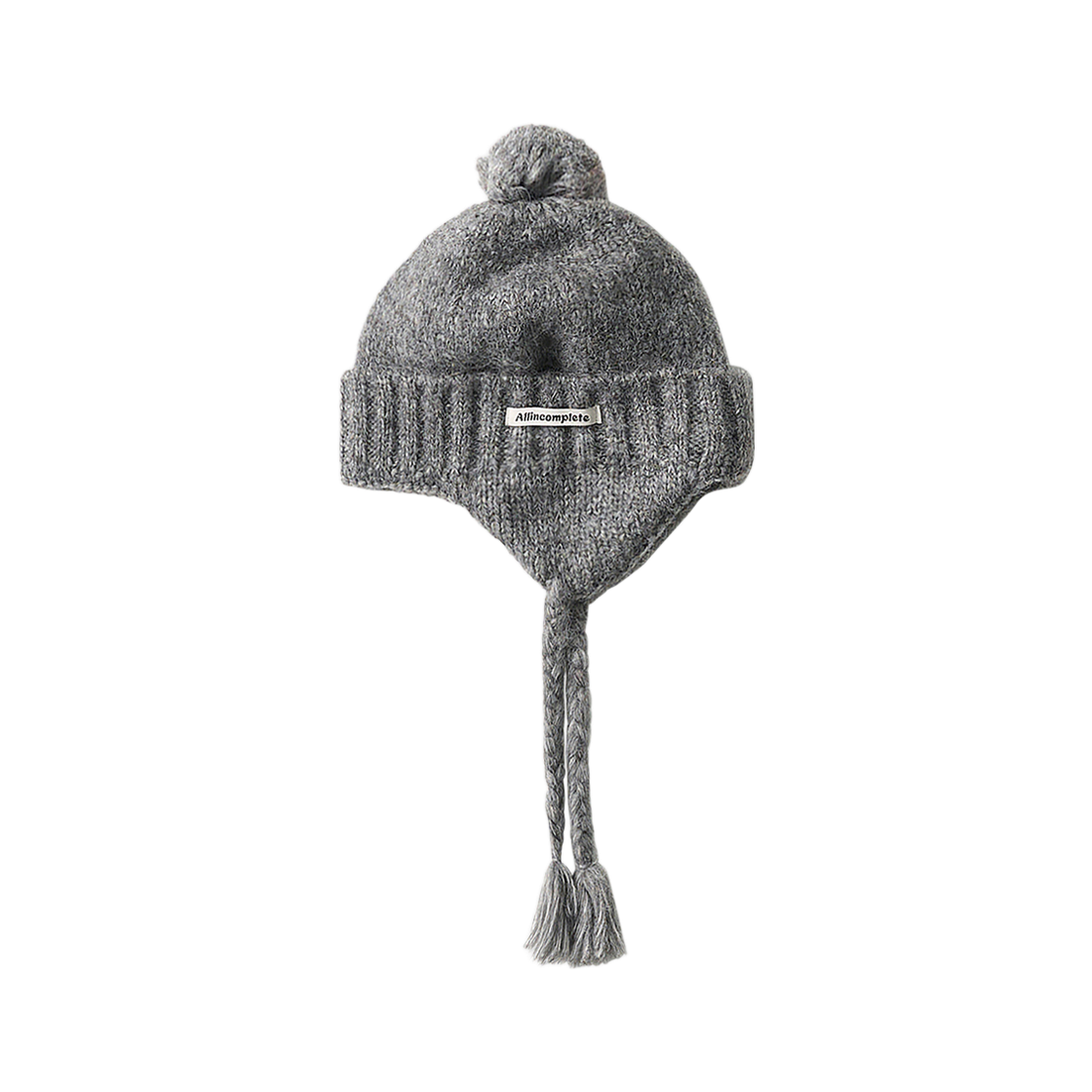 올인컴플리트 폴드 벨 이어플랩 비니 그레이(Allincomplete Folded Bell Earflap Beanie Gray)