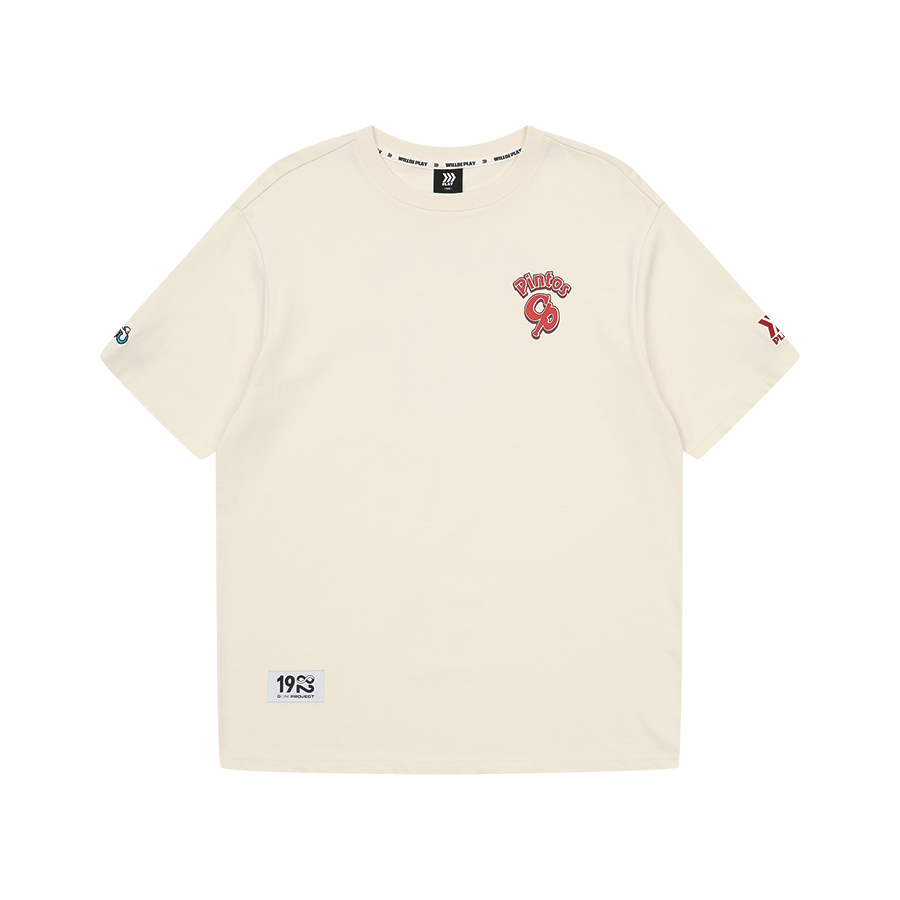 [예약배송] 윌비플레이 핀토스 아이보리 반팔 티셔츠([예약배송] WILLBE PLAY Pintos T-shirt Ivory)