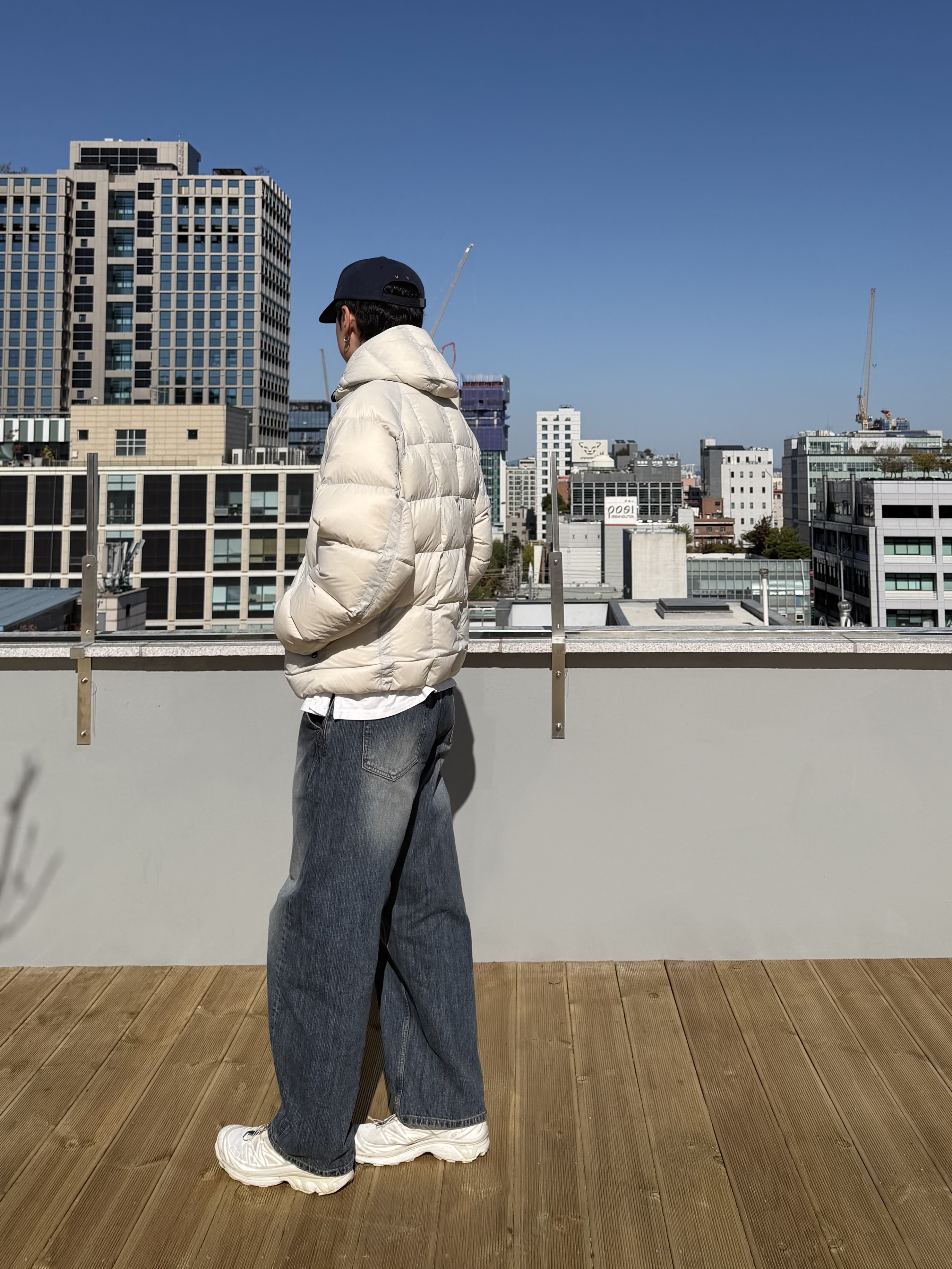 noun Balanced Denim Pants Blue, Salomon XT-6 ADV White 착용 스타일 - 5