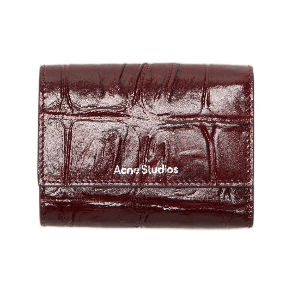 CG0308-479 Acne Studios Trifold Leather Wallet Burgundy