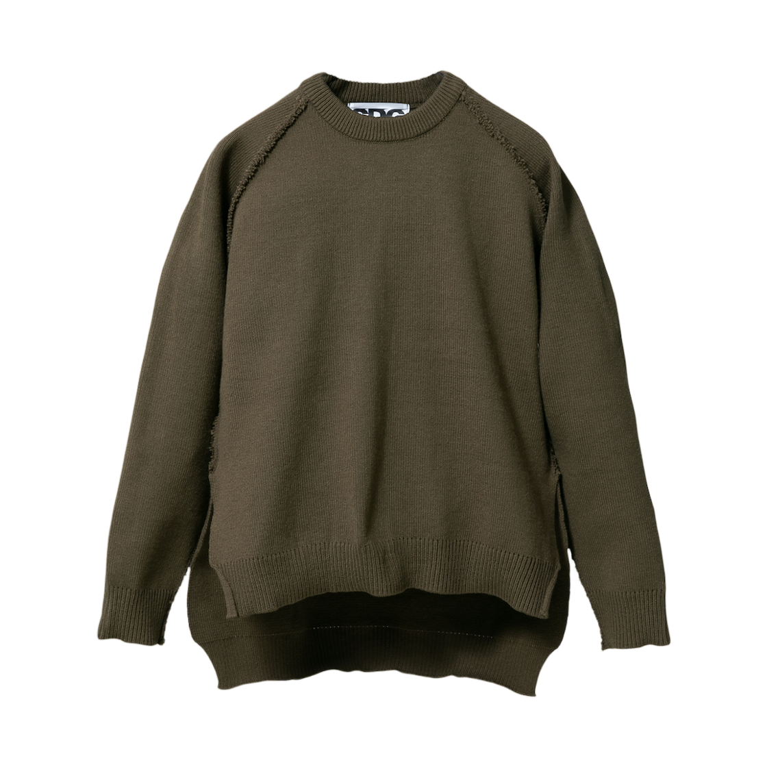 CDG 아웃사이드 심 롱 백 풀오버 카키(CDG Outside Seam Long Back Pullover Khaki)