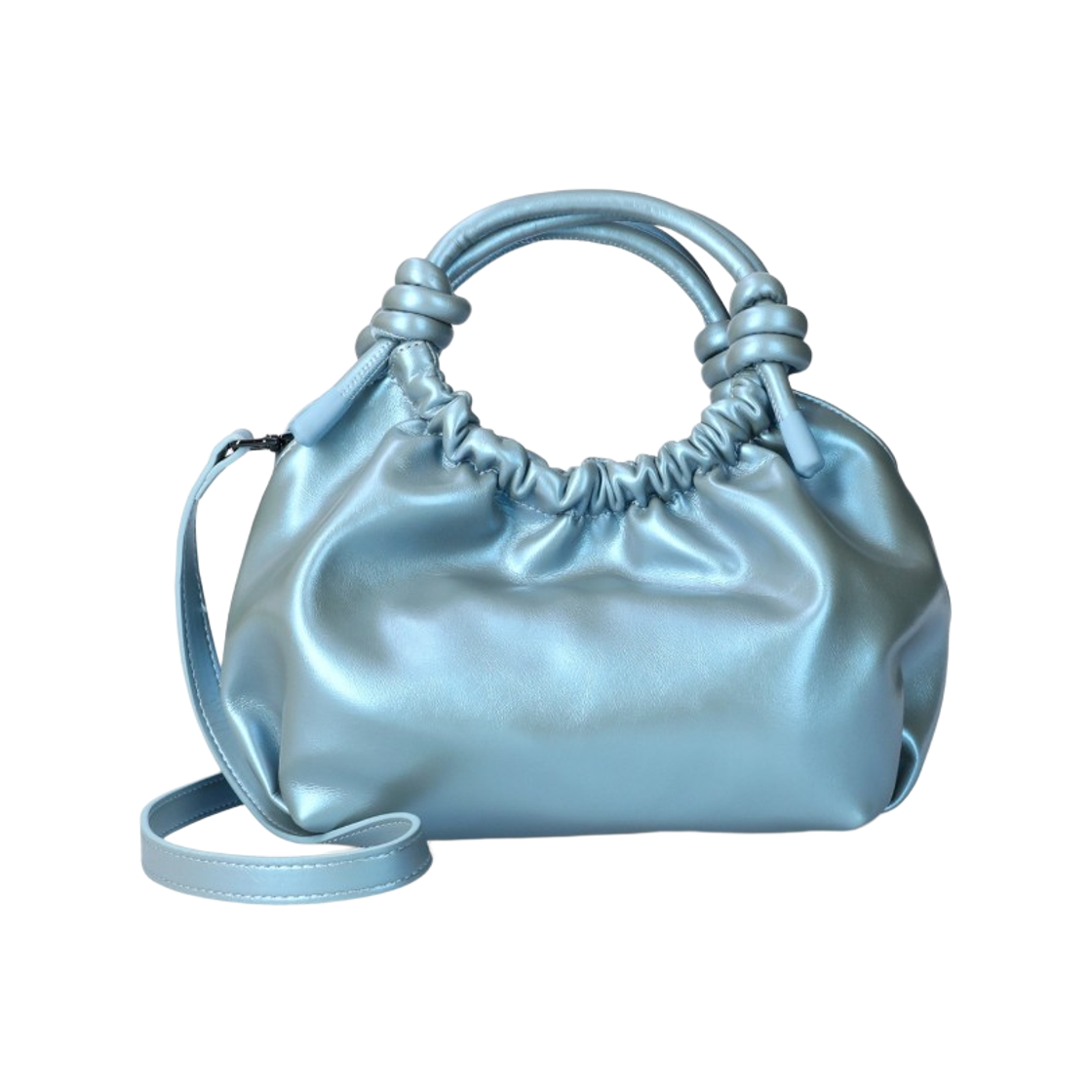 비스크 졸리 샤이니 스트럭쳐 토트백 블루 민트(HVISK Jolie Shiny Structure Tote Bag Blue Mint)