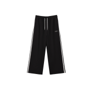 BORN TO WIN Chrome B Track Line Semi Wide Pants Black