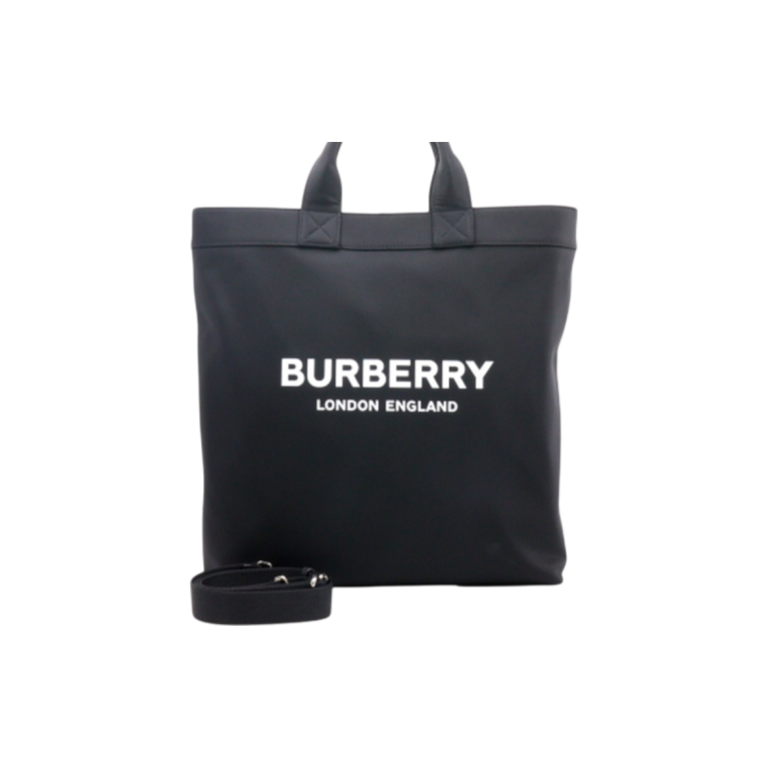 IT5KLF5AICG6 Burberry Logo Print Black Nylon Tote and Shoulder Bag AA33426
