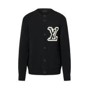 Louis Vuitton Chunky Intarsia Signature Cardigan Black