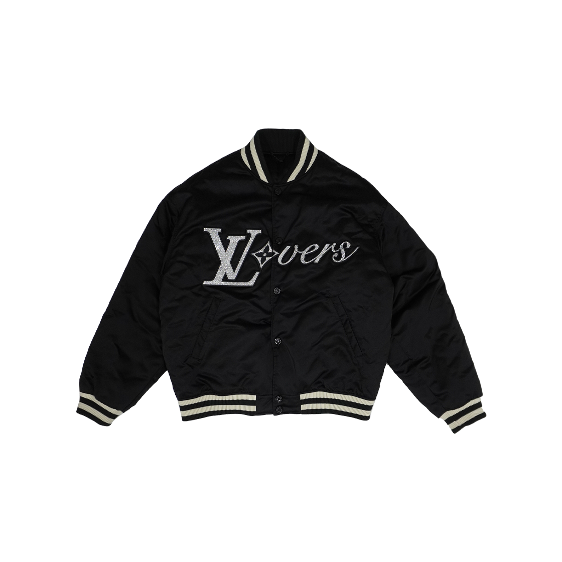 ITF8G5I28WSW Louis Vuitton Crystal Logo Jumper Jacket - Black