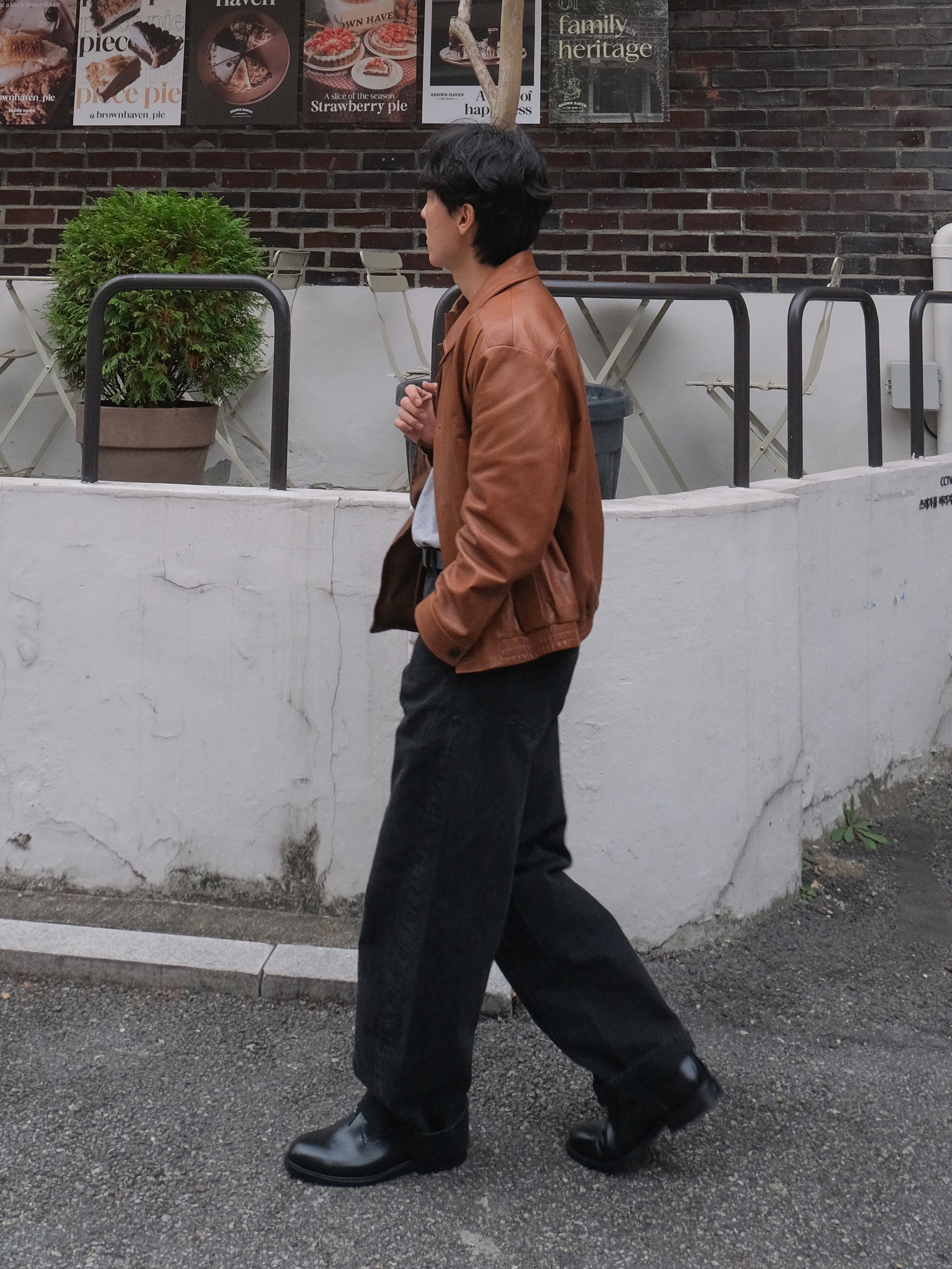 noun Balanced Denim Pants Black 착용 스타일 - 5