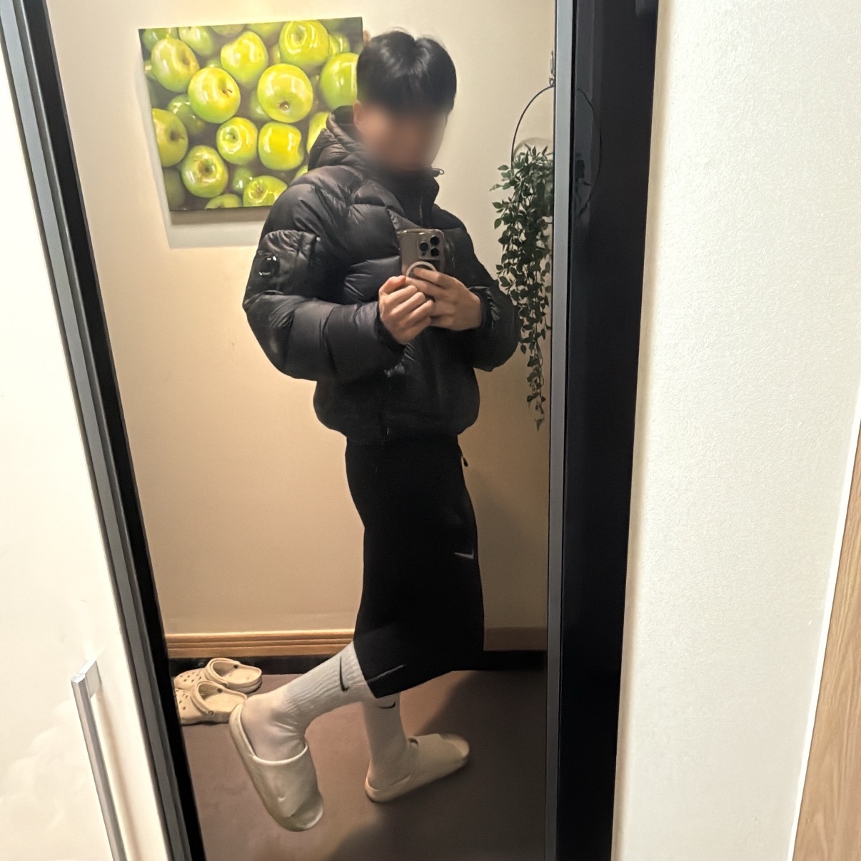 C.P. Company D.D. Shell Hooded Medium Down Jacket Black - 24FW, Nike Calm Slide Sail 착용 스타일