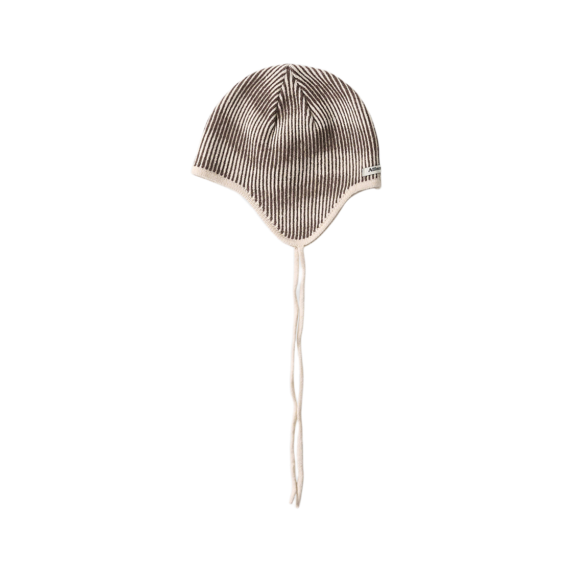 올인컴플리트 무아레 웨이브 이어플랩 비니 브라운(Allincomplete Moire Wave Earflap Beanie Brown)