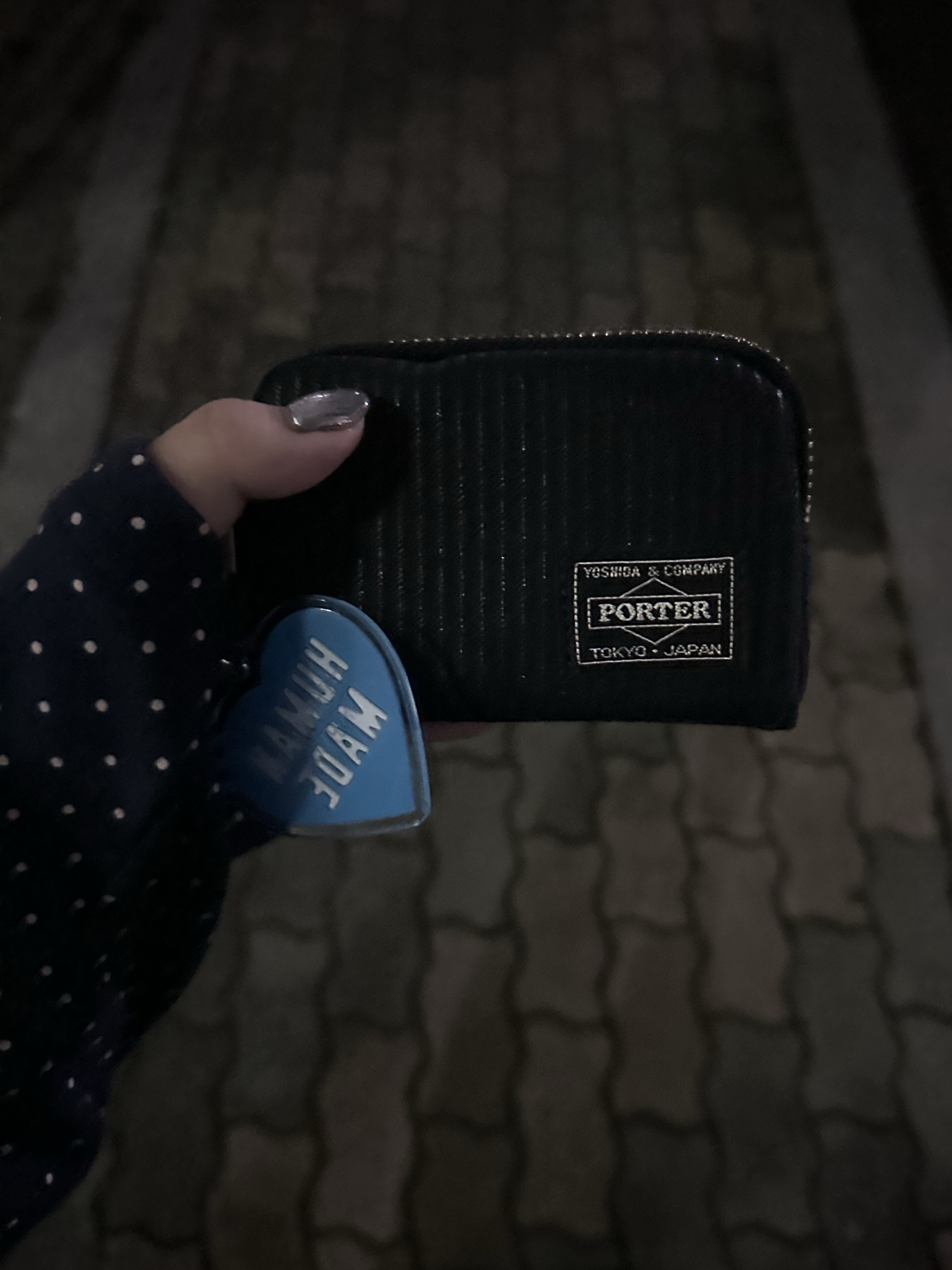Porter Drawing Coin Key Case Black, Human Made Acrylic Heart Keyring Blue 착용 스타일
