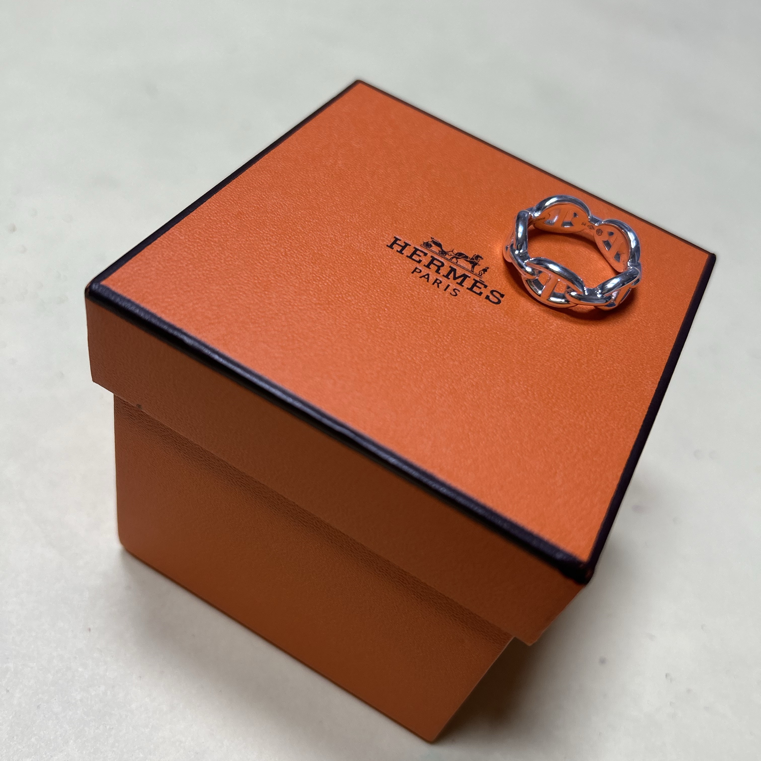 (W) Hermes Small Chaine D'Ancre Enchainee Ring Sterling Silver 착용 스타일 - 1