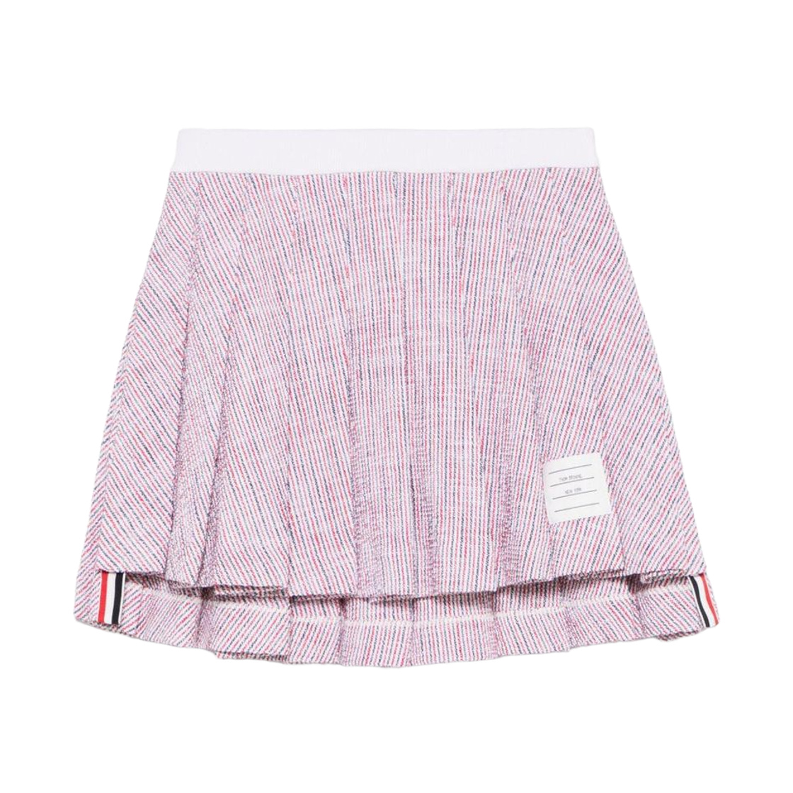 FJK131A-J0184-960 (W) Thom Browne Cotton Tweed Mini Backdrop Pleats Skirt Multicolor