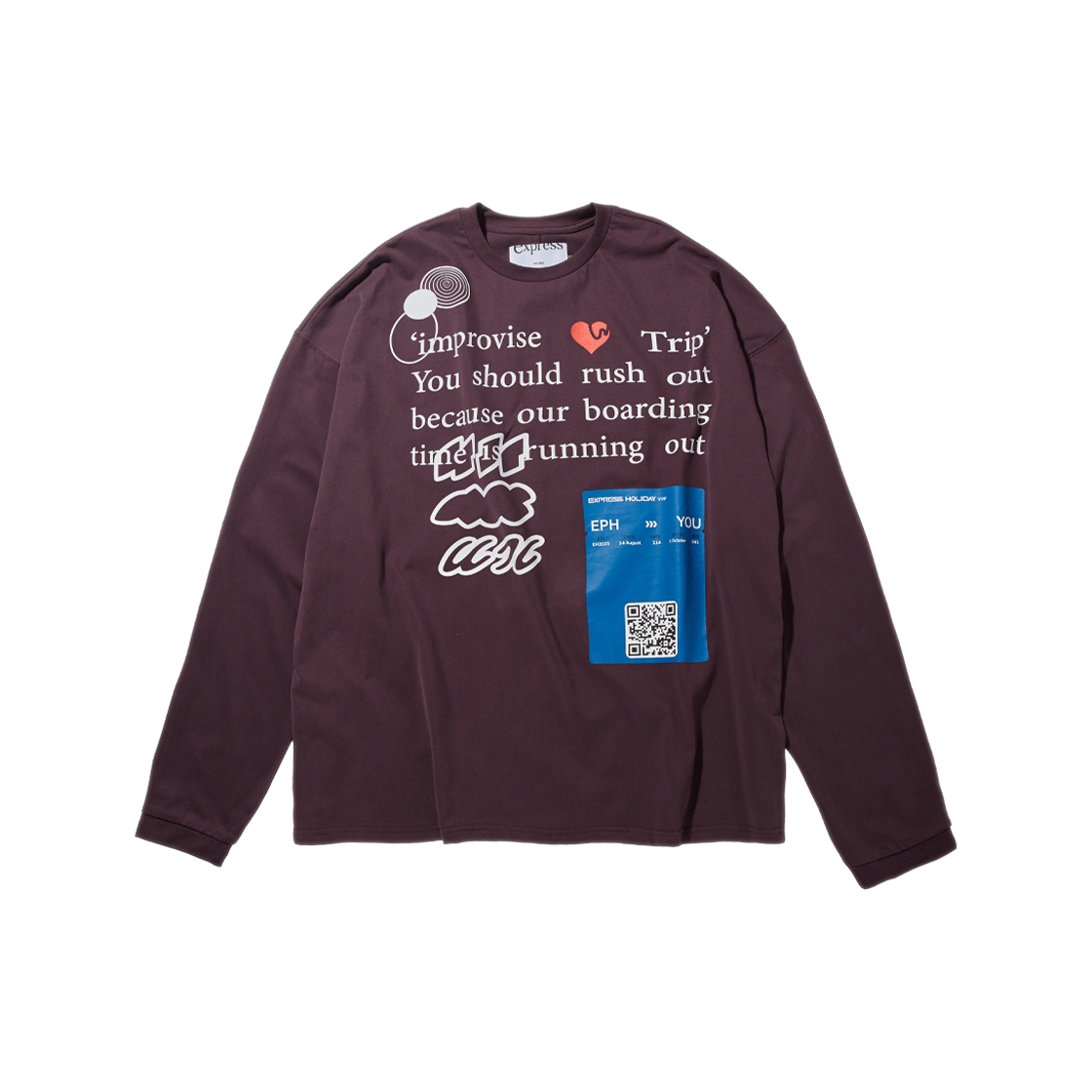 [트리플적립] 익스프레스 홀리데이 트래블 패스 롱슬리브 버건디([트리플적립] Express Holiday Travel Pass Longslevee Burgundy)