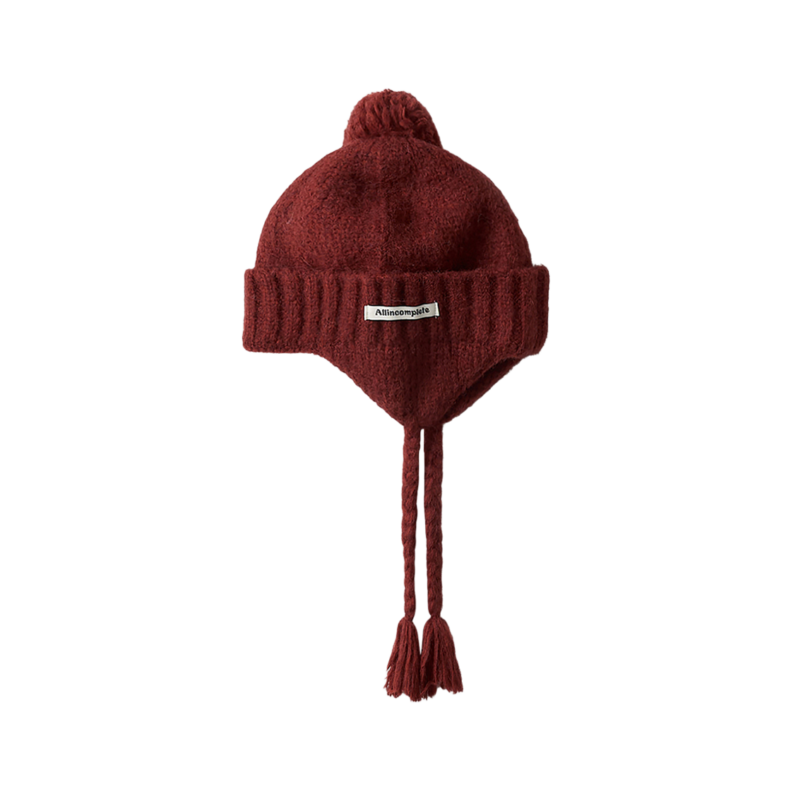 올인컴플리트 폴드 벨 이어플랩 비니 레드(Allincomplete Folded Bell Earflap Beanie Red)