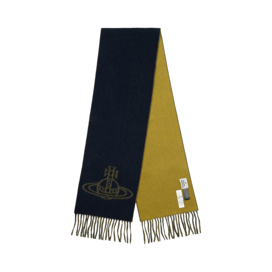 (W) 비비안 웨스트우드 더블 로고 머플러 네이비((W) Vivienne Westwood Double Logo Muffler Navy)