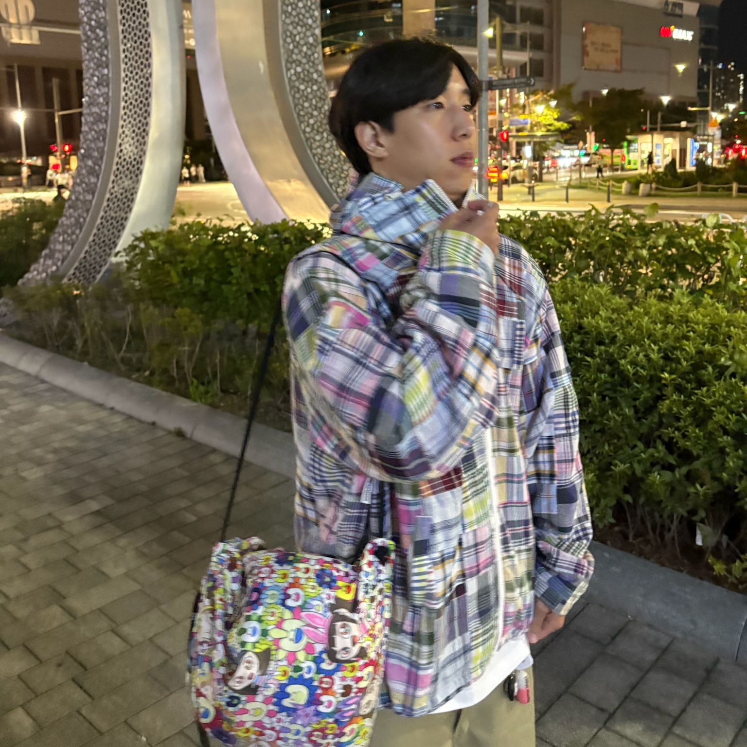 Supreme x GOODENOUGH Patchwork Madras Hooded Jacket Multicolor - 25SS 착용 스타일 - 3