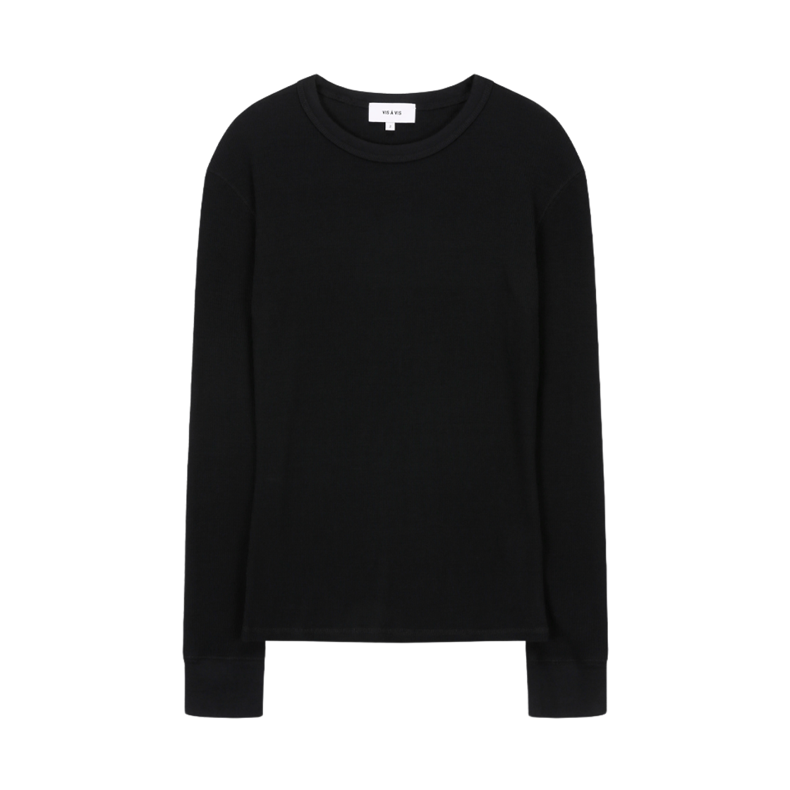 254-2402-01 VIS A VIS Wool Ribbed Jersey Crewneck Black