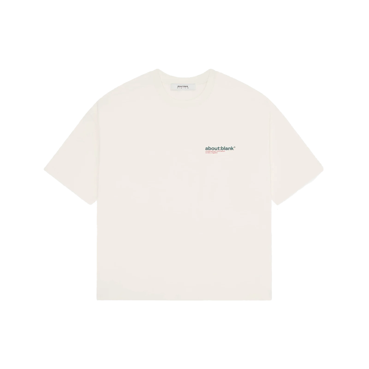 [KREAM 단독] 어바웃 블랭크 콜렉션 티셔츠 오트 그린 레드 - 26SS([KREAM 단독] About:Blank Collection T-Shirt Oat Green Red - 26SS)