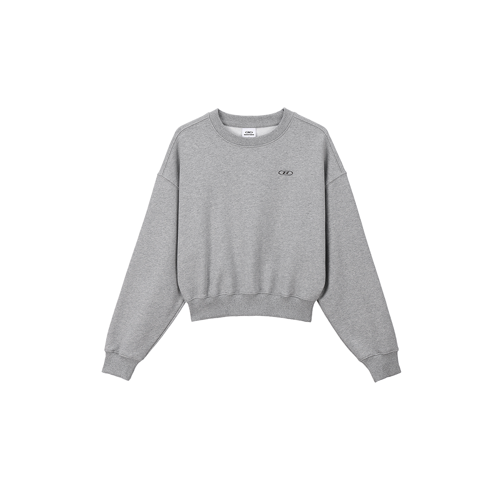 BG3WMT168MG BORN TO WIN W Silver B Crop Sweatshirts Melange Grey