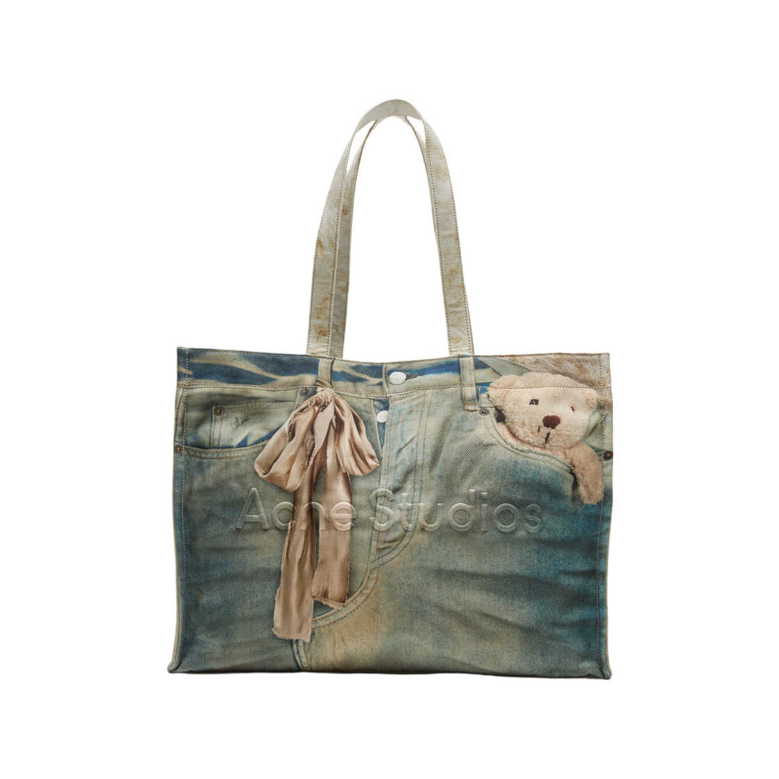 아크네 스튜디오 로고 쇼퍼 토트 미드 블루(Acne Studios Logo Shopper Tote Mid Blue)
