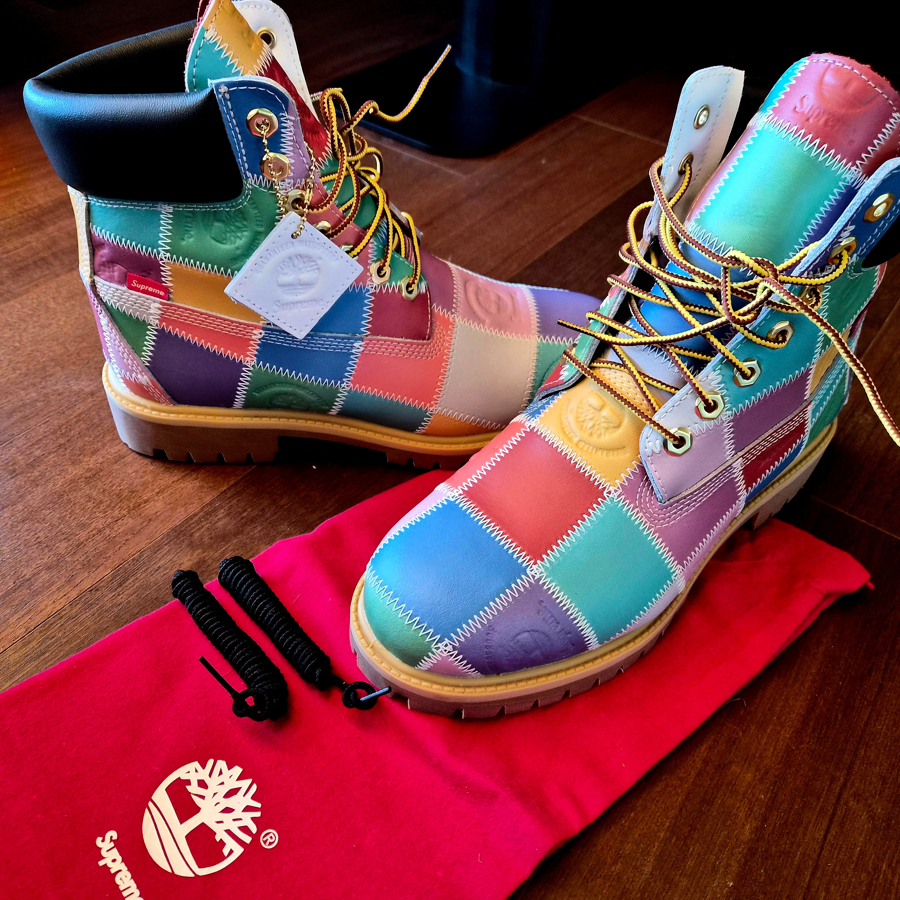 Timberland x Supreme Patchwork 6 Inch Premium Waterproof Boot Multicolor - 25FW - Medium 착용 스타일 - 2