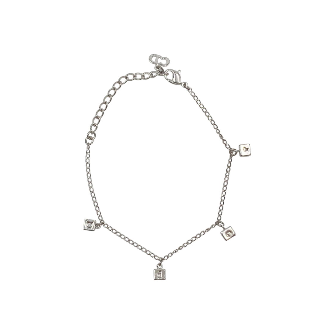 IT49U58IW793 Christian Dior Cube Charm Pendant Chain Bracelet No. 117